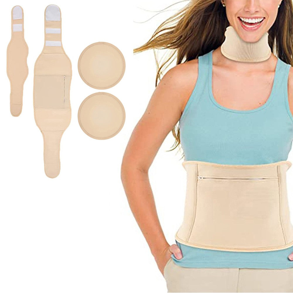 4-Piece Castor Oil Wrap Kit Compressed Castor Oil Pack for Waist Neck and Breast