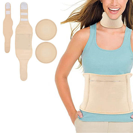 4-Piece Castor Oil Wrap Kit Compressed Castor Oil Pack for Waist Neck and Breast