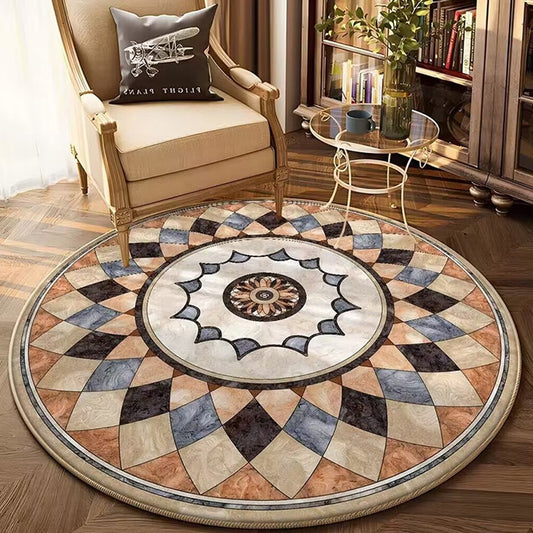 60cm Round Floor Mat Home Room Anti Slip Rug - Style 1