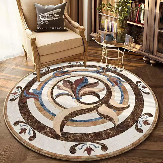 60cm Round Floor Mat Home Room Anti Slip Rug - Style 2
