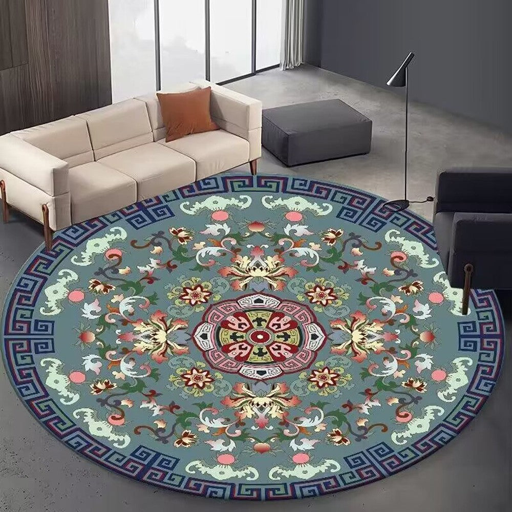 60cm Round Floor Mat Home Room Anti Slip Rug - Style 3
