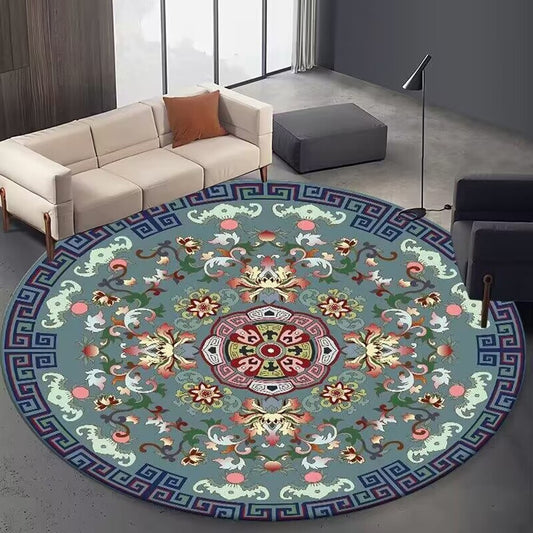 60cm Round Floor Mat Home Room Anti Slip Rug - Style 3