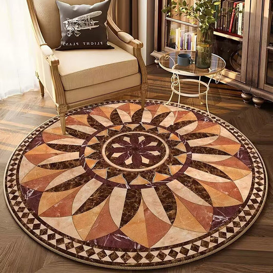 60cm Round Floor Mat Home Room Anti Slip Rug - Style 5