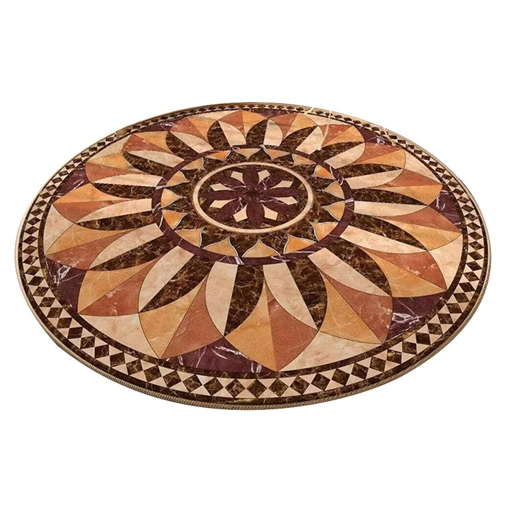 60cm Round Floor Mat Home Room Anti Slip Rug - Style 5