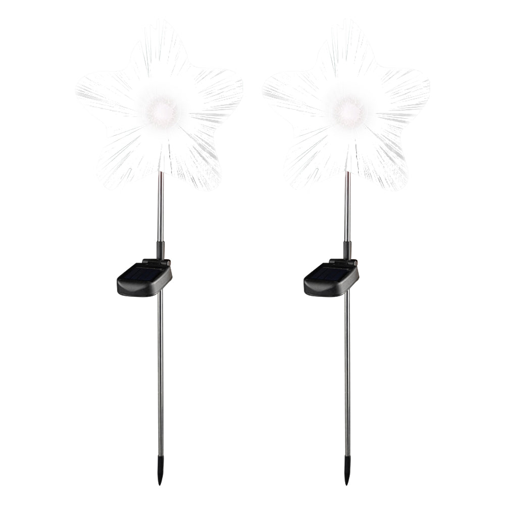 2X Jellyfish Lights Garden Solar Lights Solar Powered Fiber Optic Lights Star