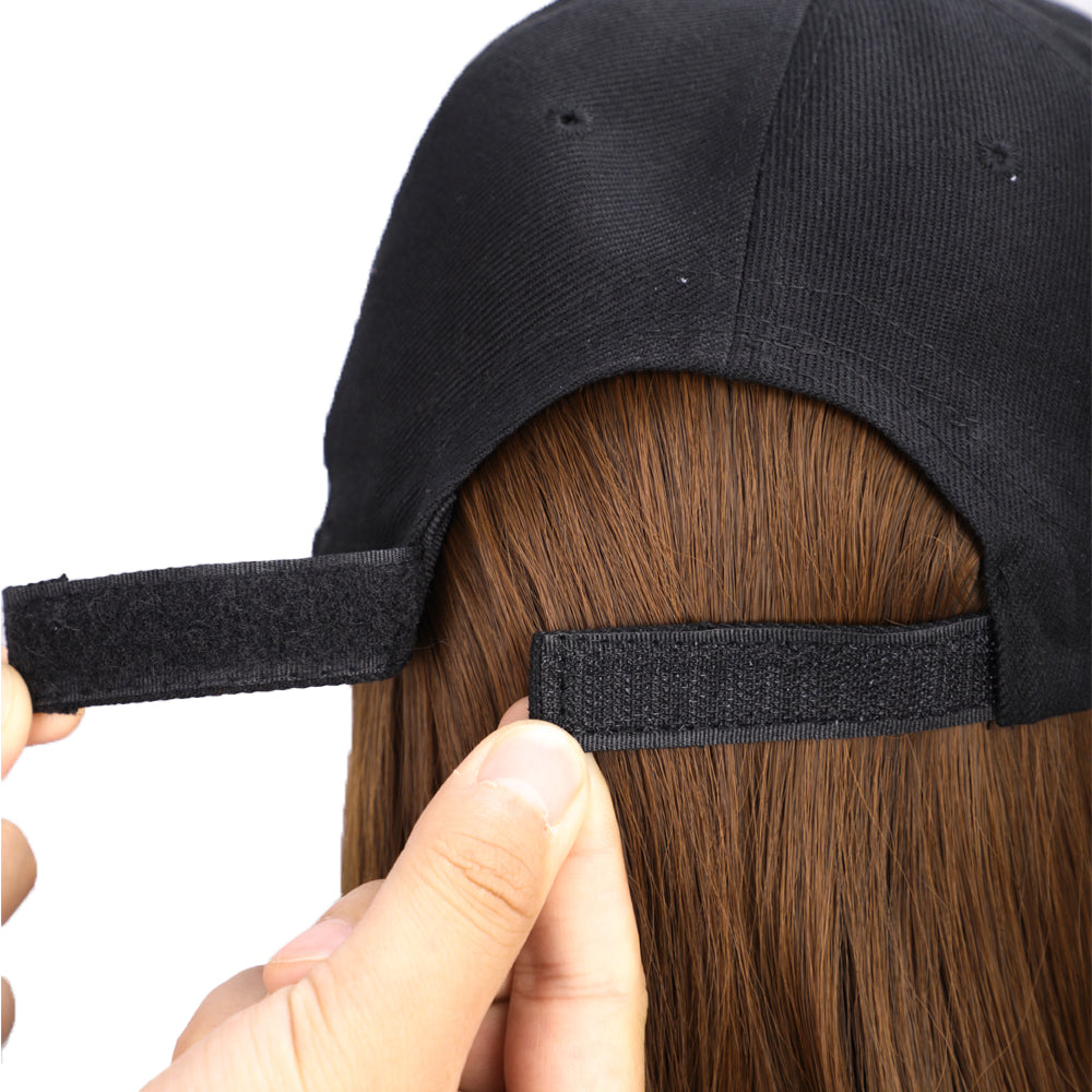 Curly Long Wig Baseball Cap Adjustable Sun Visor Hat for Women Girls