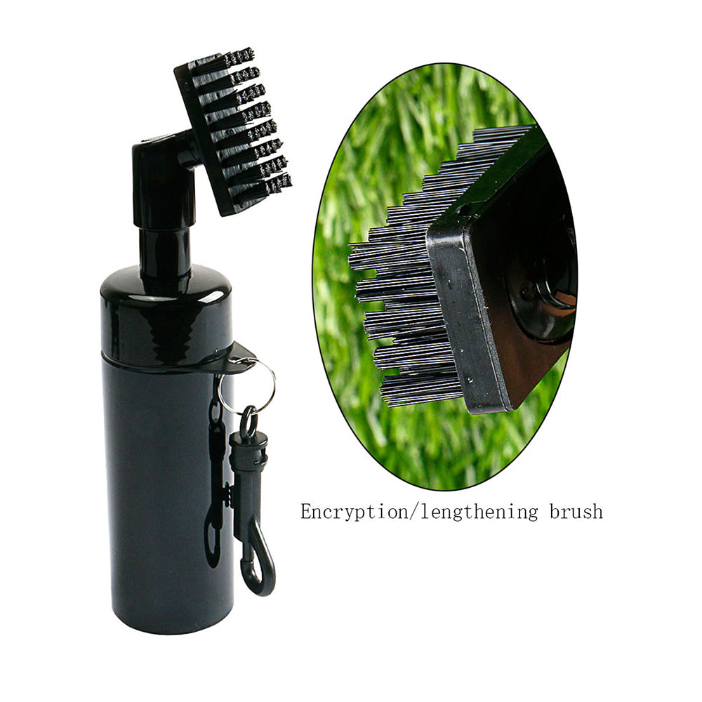 2X Golf Club Cleaning Brush Groove Cleaner with Squeeze Bottles Black