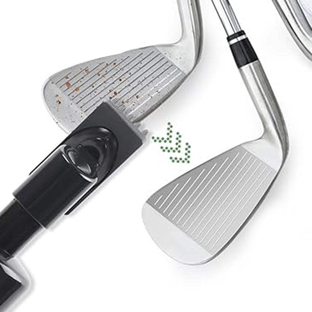 2X Golf Club Cleaning Brush Groove Cleaner with Squeeze Bottles Black