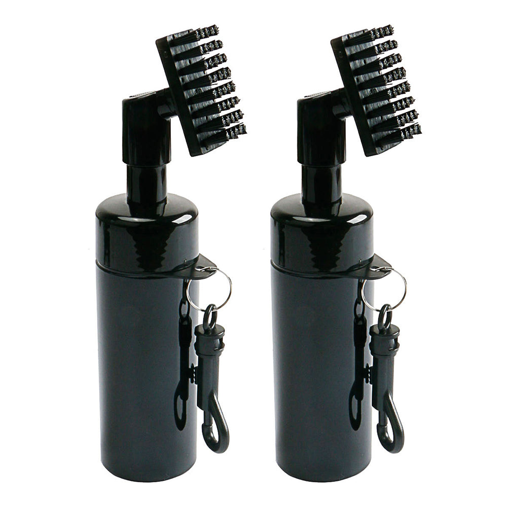 2X Golf Club Cleaning Brush Groove Cleaner with Squeeze Bottles Black