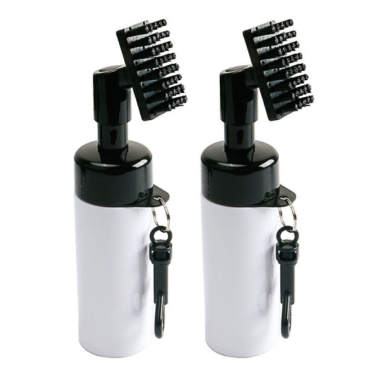 2X Golf Club Cleaning Brush Groove Cleaner with Squeeze Bottles White