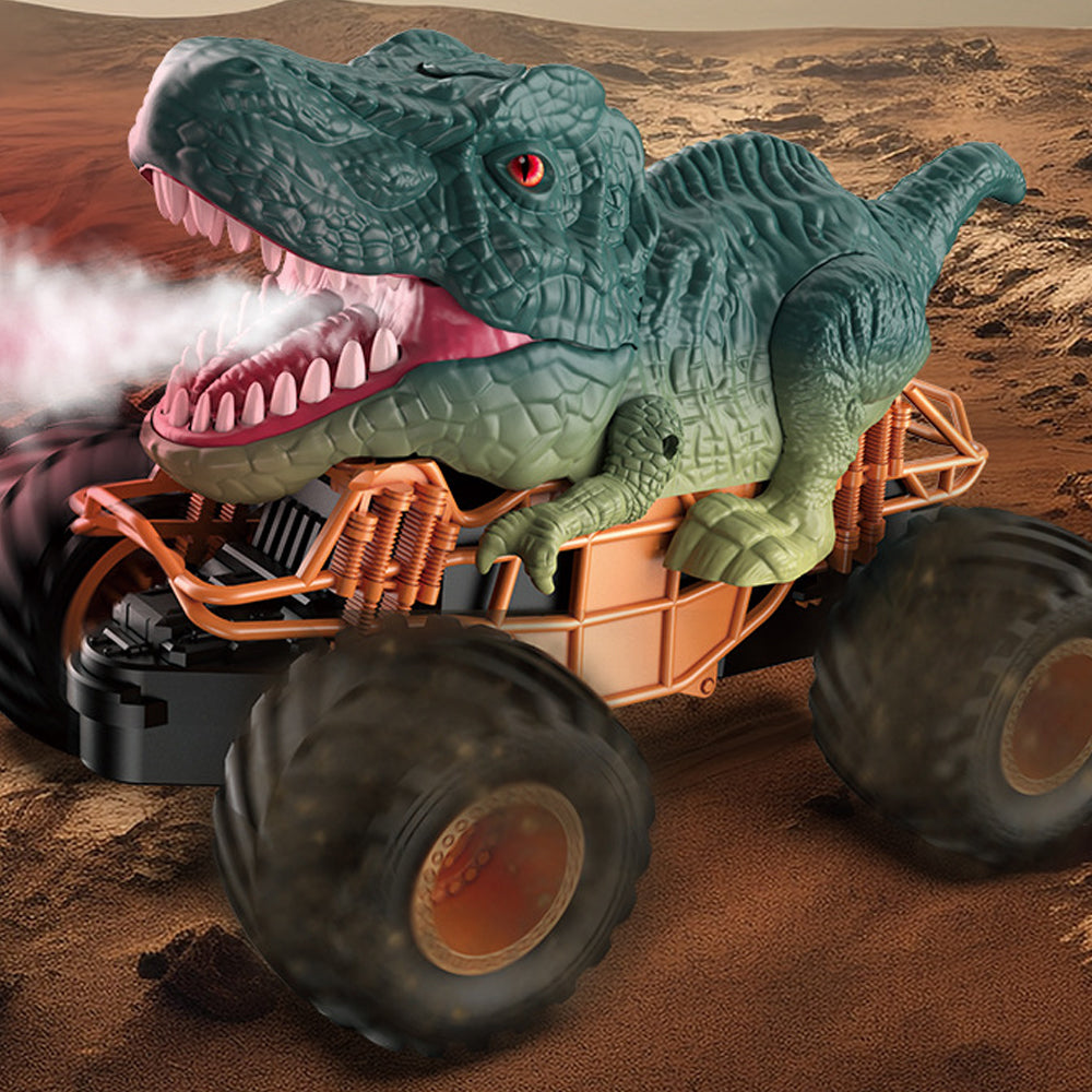 2.4GHz Dinosaur Toys RC Off Road Car with Spray Mist Green