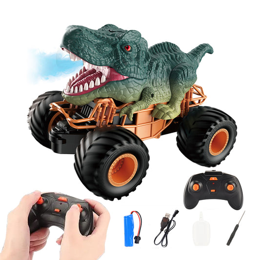 2.4GHz Dinosaur Toys RC Off Road Car with Spray Mist Green