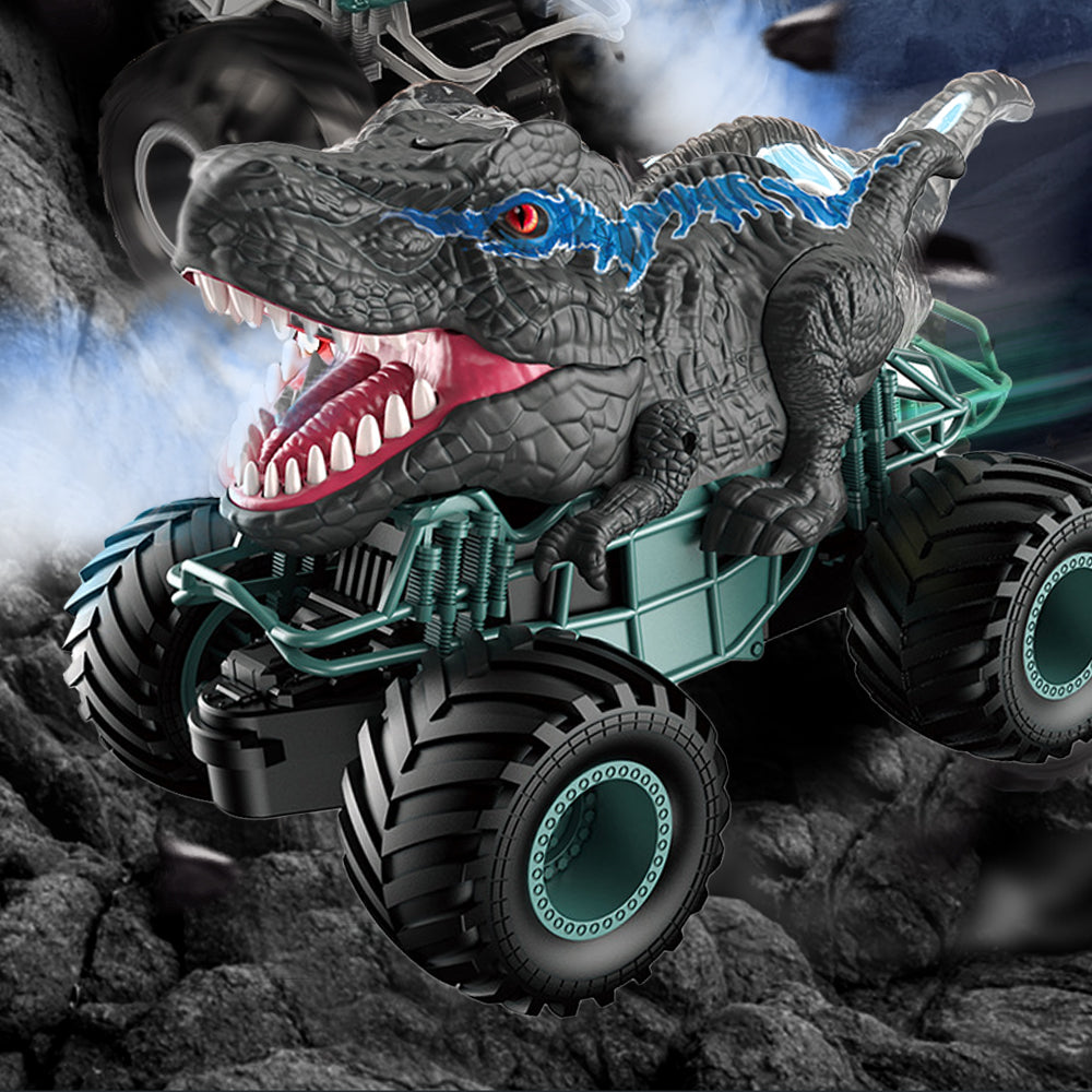 2.4GHz Dinosaur Toys RC Off Road Car with Spray Mist Grey