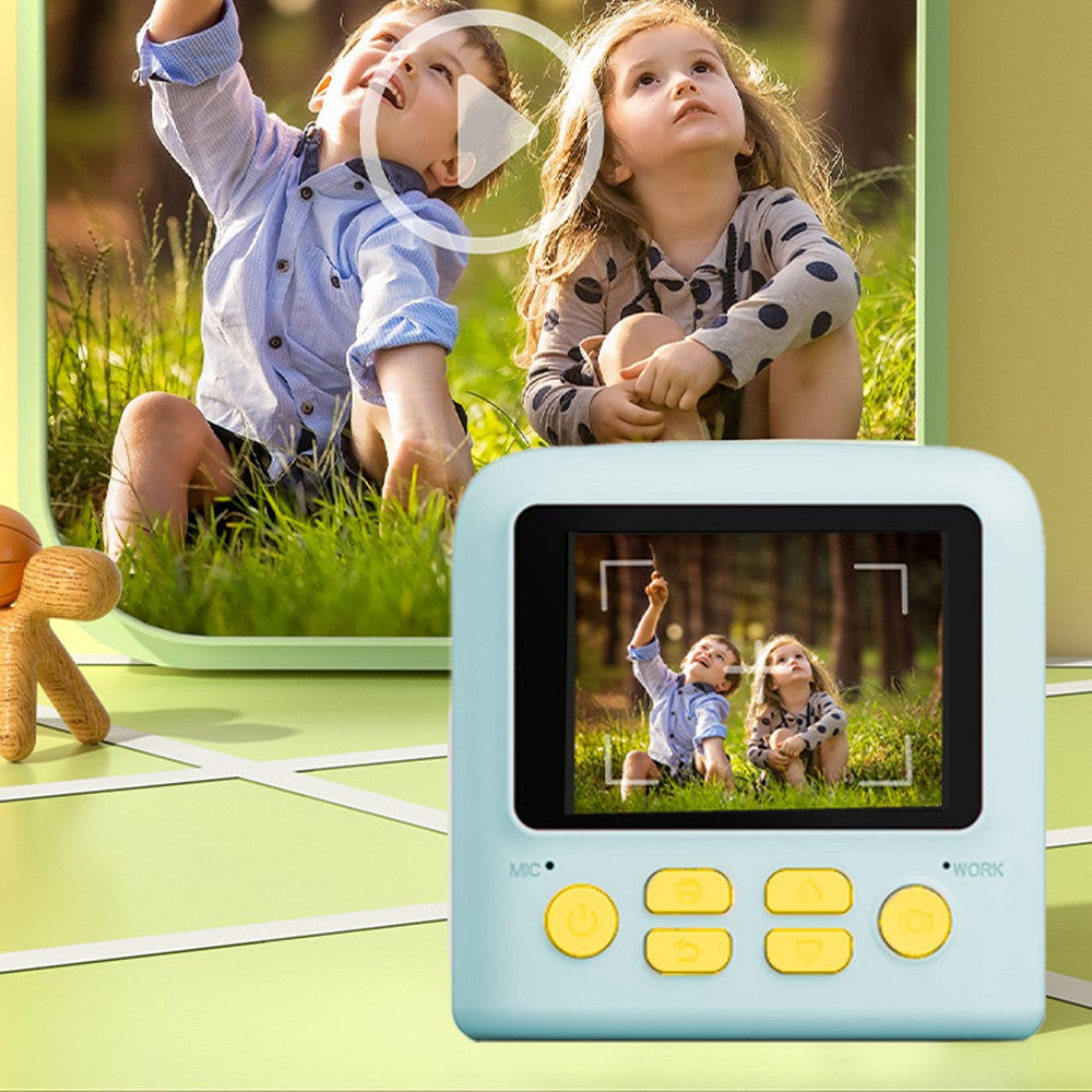 Kids Instant Print Camera with Memory Card and 5 Rolls of Print Paper - Blue