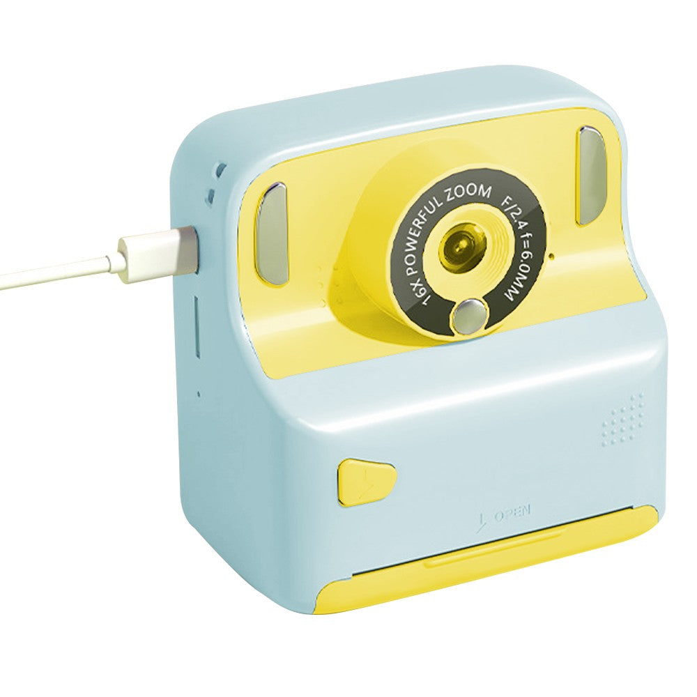 Kids Instant Print Camera with Memory Card and 5 Rolls of Print Paper - Blue