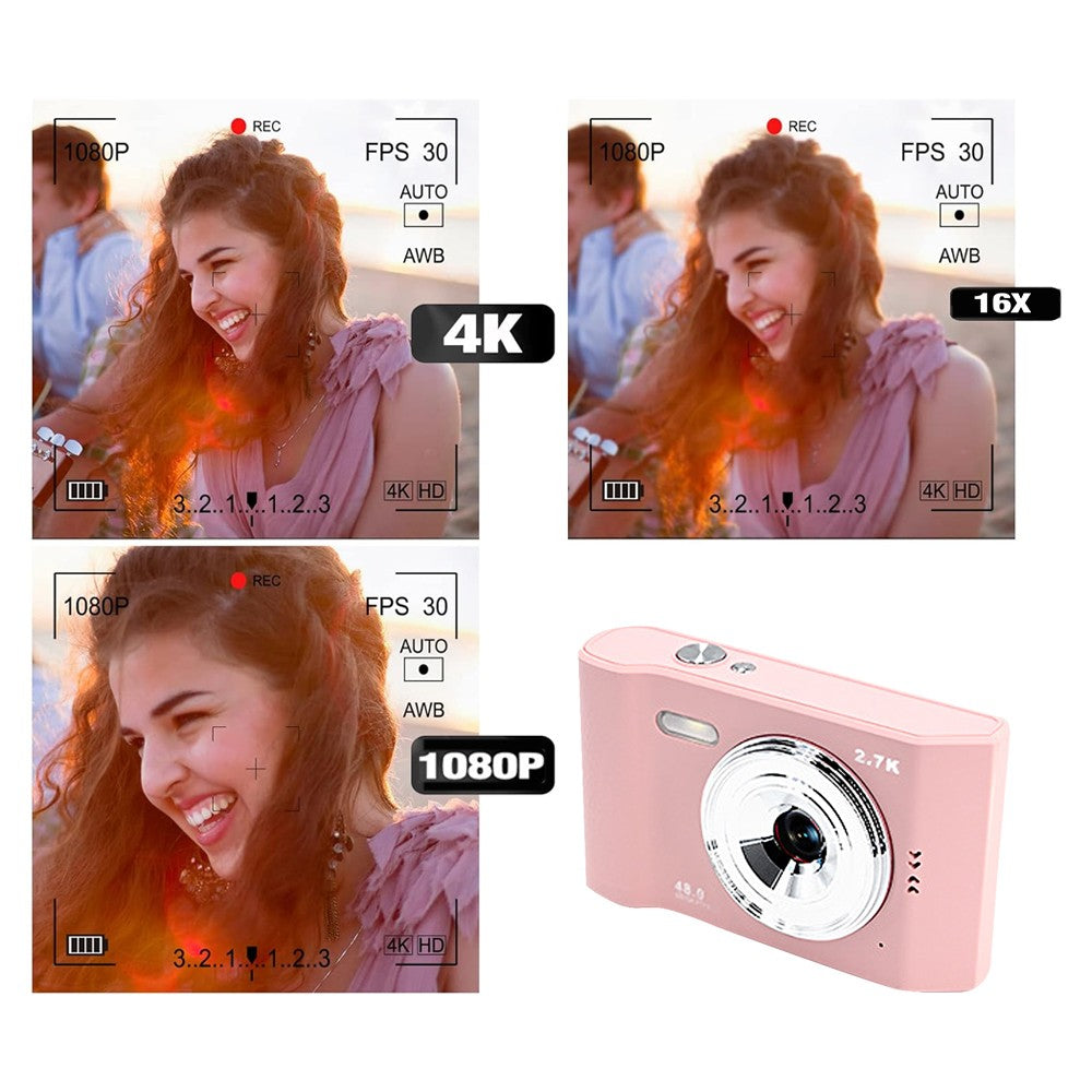 1080P HD Digital Camera with 32G Memory Card - Pink
