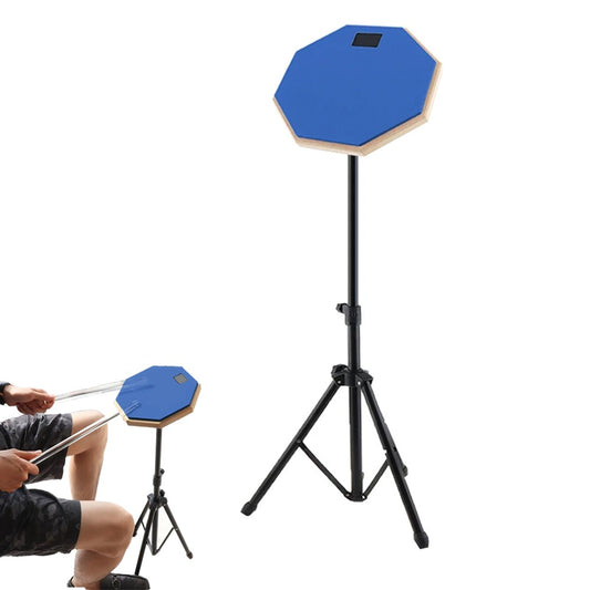 20cm Drum Practice Pad Rubber Dumb Drum with Drum Stand for Beginner - Blue