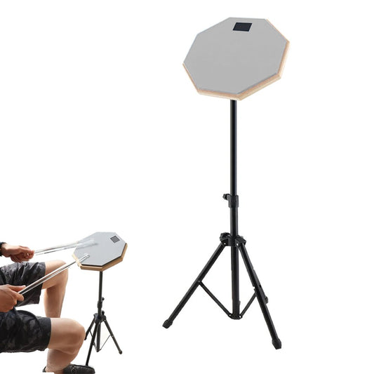 20cm Drum Practice Pad Rubber Dumb Drum with Drum Stand for Beginner - Grey