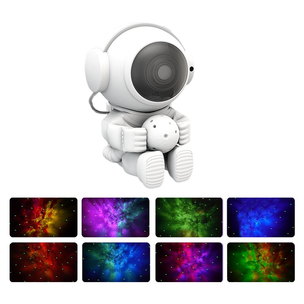 Sitting Astronaut Galaxy Starry Sky Projector Night Light with Remote Control