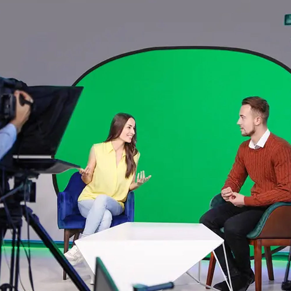 2 In 1 Collapsible Backdrop Cloth Pop Up Chroma Key Background Panel Blue Green 150x100cm