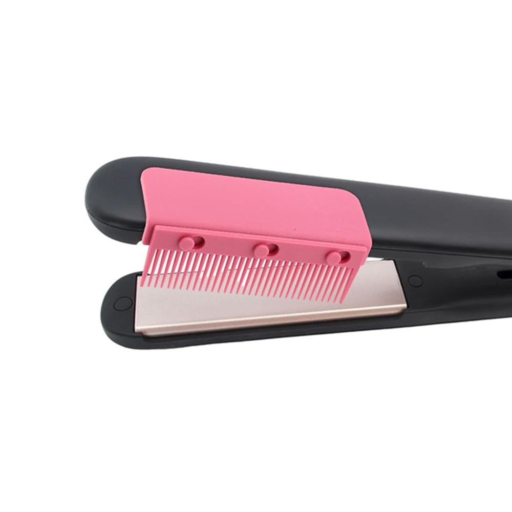Removable Clip-On Flat Iron Comb Attachment - Pink