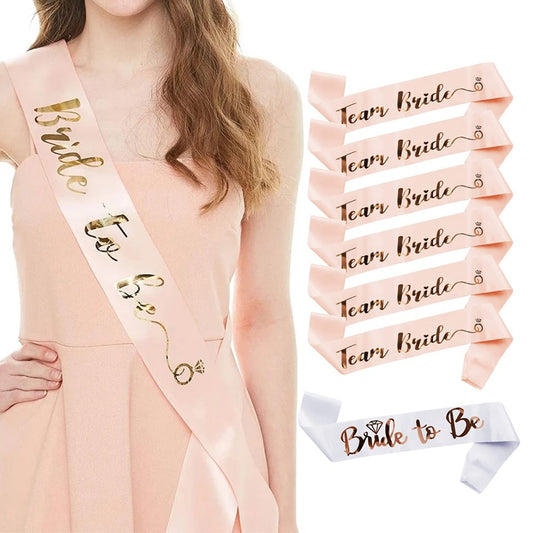 7-Piece Bride to Be Sash and Team Bride Sash Set Bridesmaids Sashes