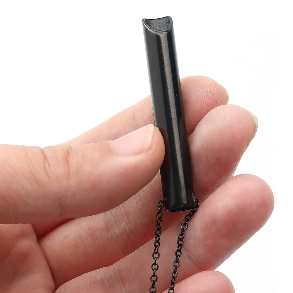 2Pcs Mindful Breathing Necklace Anxiety Stress Relief Tool - Rose Gold+Black