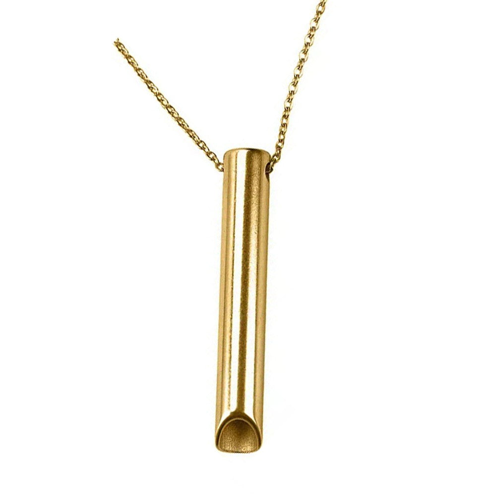 1Pc Mindful Breathing Necklace Meditation Anxiety Stress Relief Tool - Gold