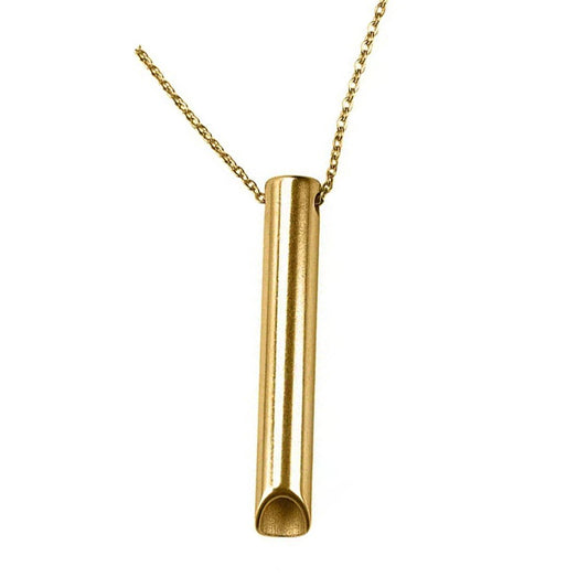 1Pc Mindful Breathing Necklace Meditation Anxiety Stress Relief Tool - Gold