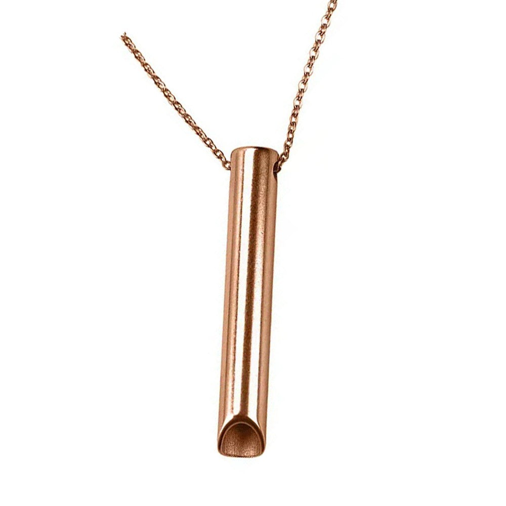 2Pcs Mindful Breathing Necklace Anxiety Stress Relief Tool - Rose Gold+Black