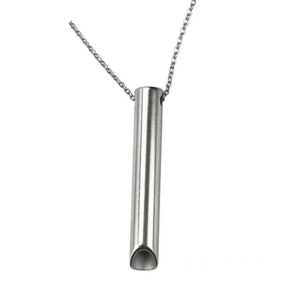1Pc Mindful Breathing Necklace Meditation Anxiety Stress Relief Tool - Silver