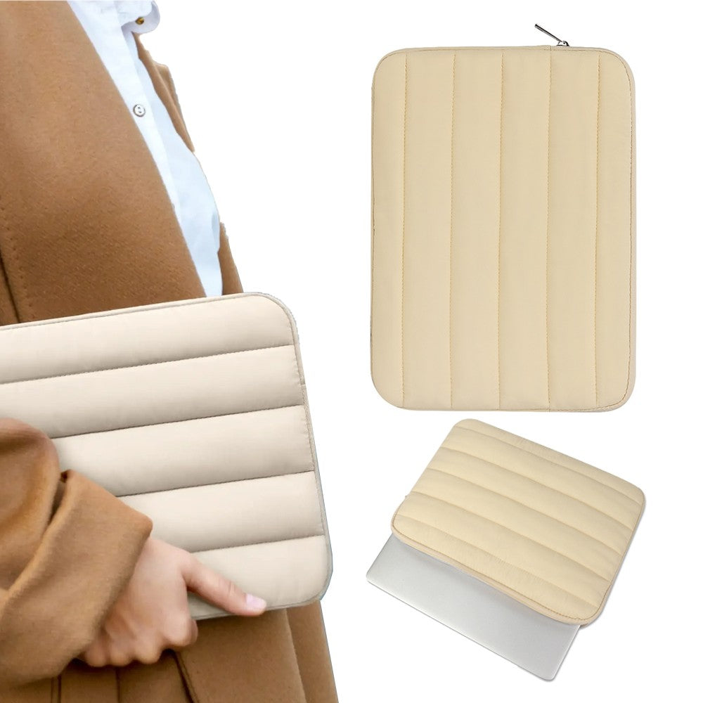For 12.9-13.3 Inch Laptop Sleeve Anti-fall Shockproof Carrying Case - Apricot