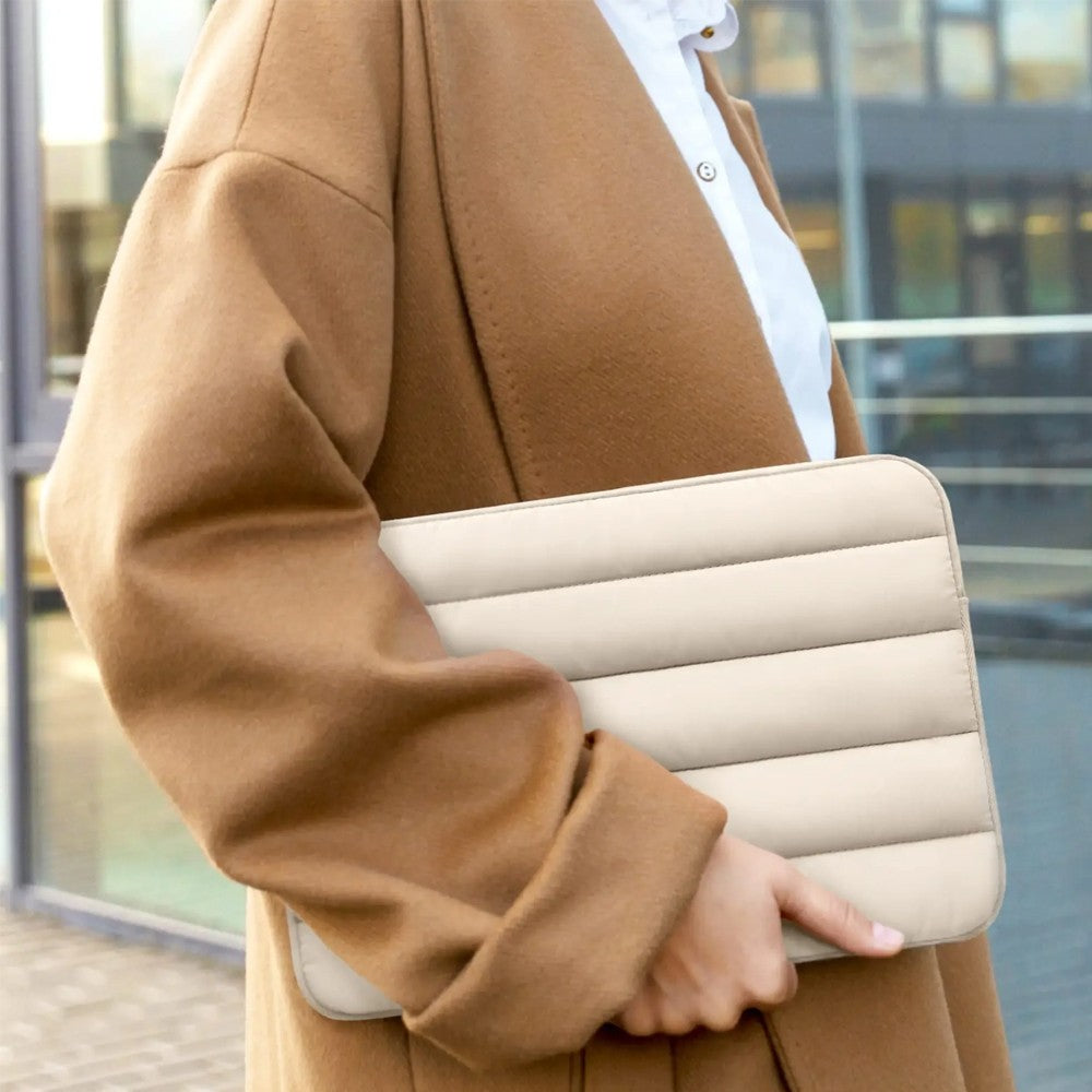 For 12.9-13.3 Inch Laptop Sleeve Anti-fall Shockproof Carrying Case - Apricot