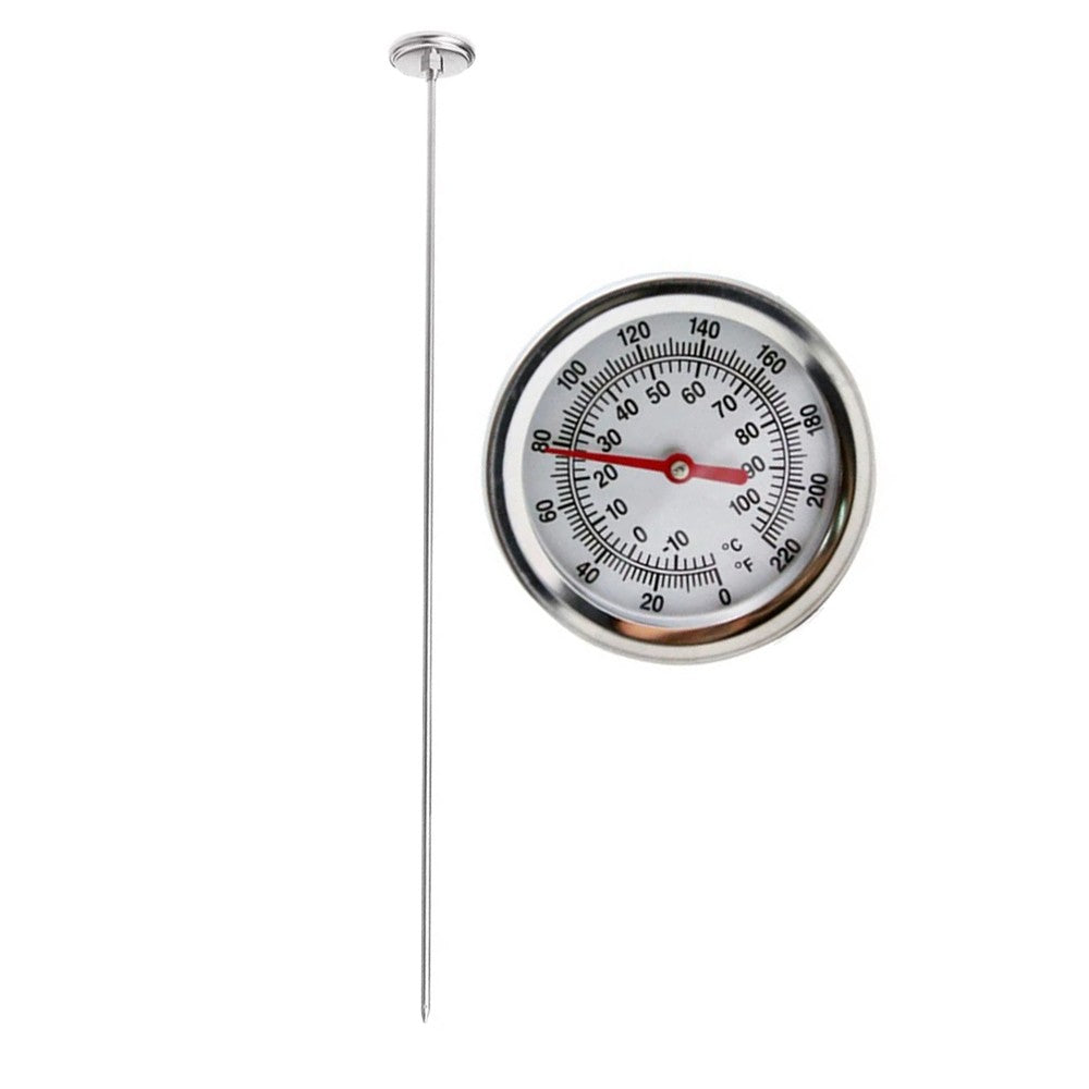 Stainless Steel Compost Soil Thermometer Probe - Celsius and Fahrenheit Dial