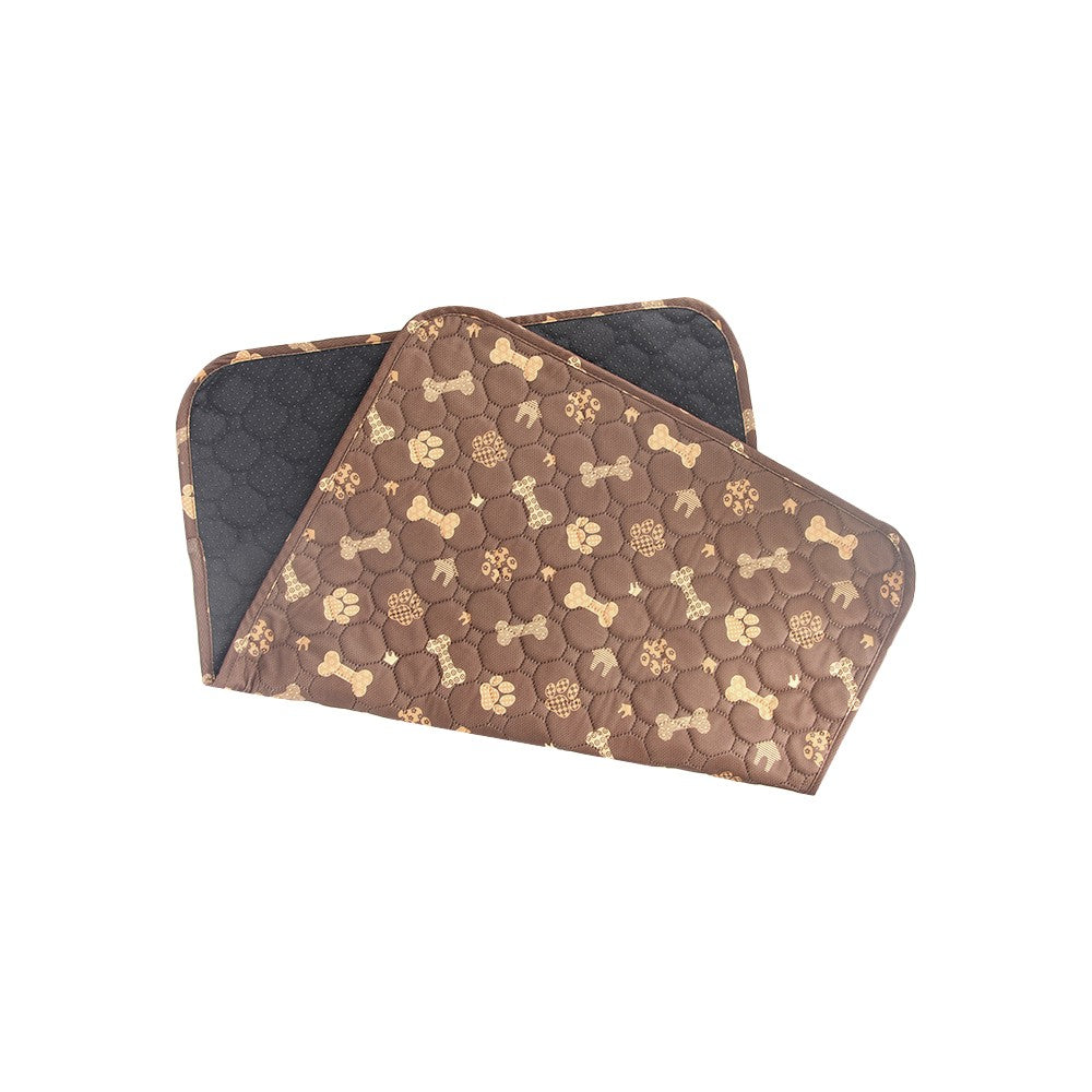 70x50cm Washable Dog Pee Pad Puppy Pee Training Absorbent Mat - Brown Print