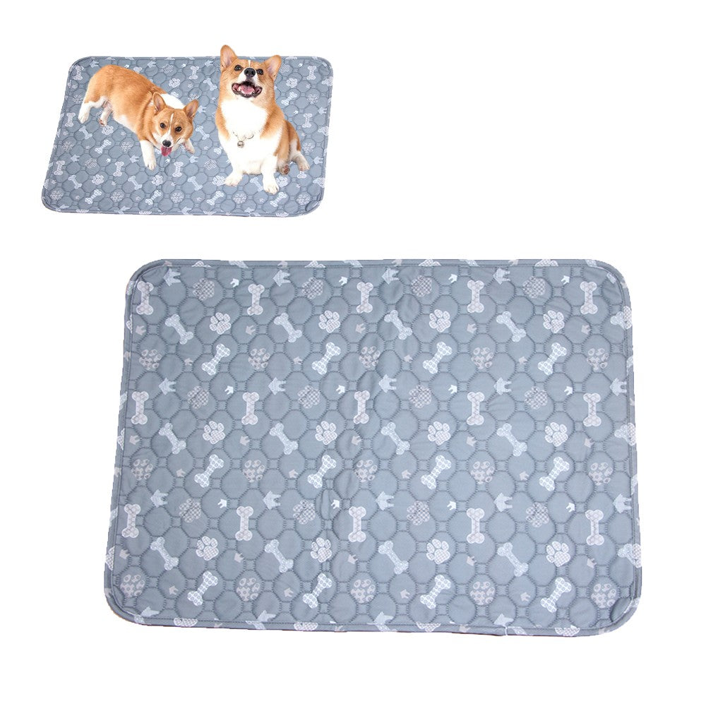 100x70cm Washable Dog Pee Pad Puppy Pee Training Absorbent Mat - Grey Print