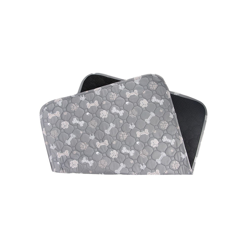 100x70cm Washable Dog Pee Pad Puppy Pee Training Absorbent Mat - Grey Print