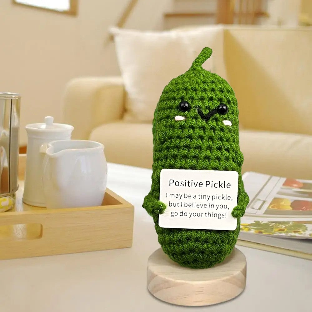 1Pc Mini Positive Crochet Doll with Positivity Affirmation Card - Style 3