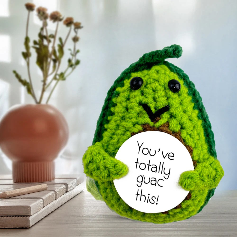 1Pc Mini Positive Crochet Doll with Positivity Affirmation Card - Style 4