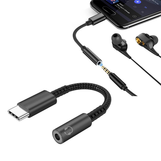 1Pc USB Type C to 3.5mm Female Headphone Jack Adapter AUX Speaker Audio Cable