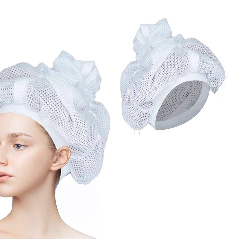 Net Plopping Cap for Drying Curly Hair Net Plopping Bonnet With Drawstring