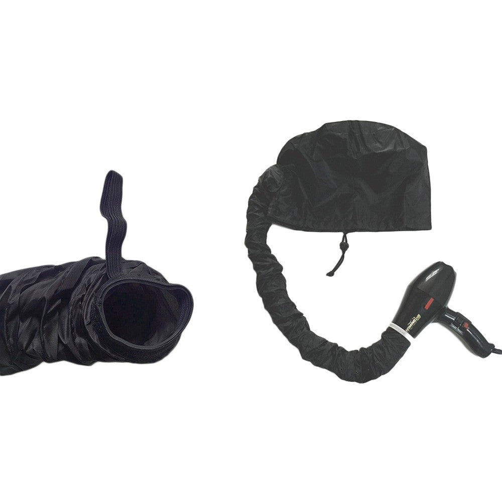 Black Hair Drying Cap with Adjustable Net Plopping Cap for Drying Curly Hair