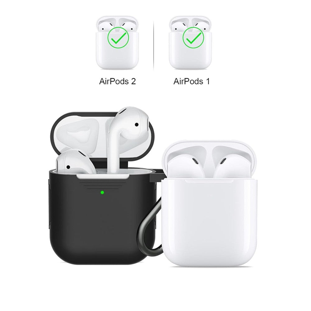 For AirPods 1st and 2nd Gen Silicone Protective Case with Cleaner Kit - Black