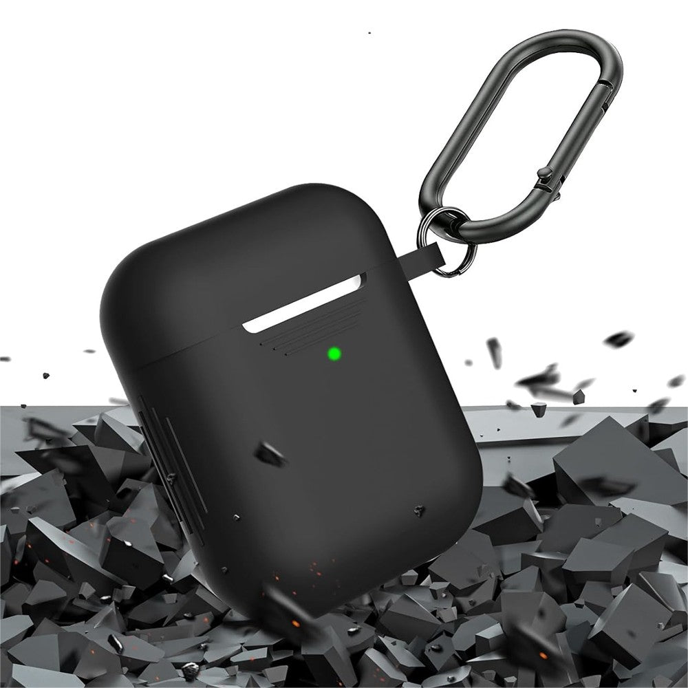 For AirPods 1st and 2nd Gen Silicone Protective Case with Cleaner Kit - Black
