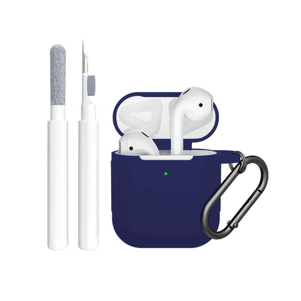 For AirPods 1st and 2nd Gen Silicone Protective Case with Cleaner Kit - Blue