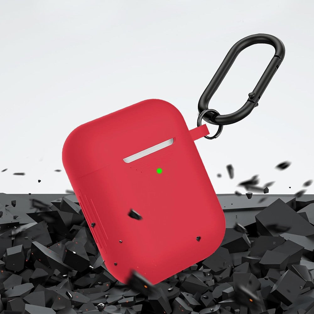 For AirPods 1st and 2nd Gen Silicone Protective Case with Cleaner Kit - Red