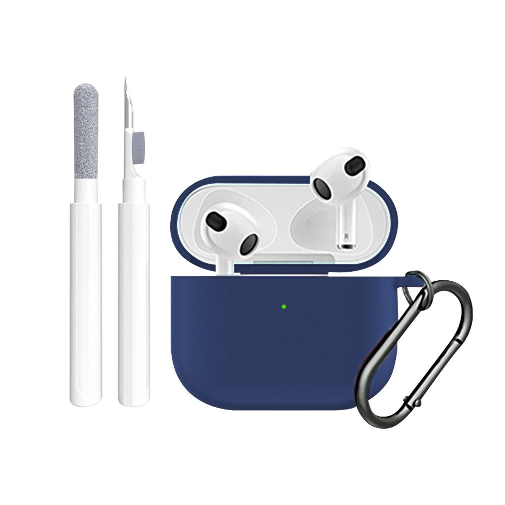 For AirPods 3rd Gen Silicone Protective Case with Cleaner Kit and Keychain-Blue