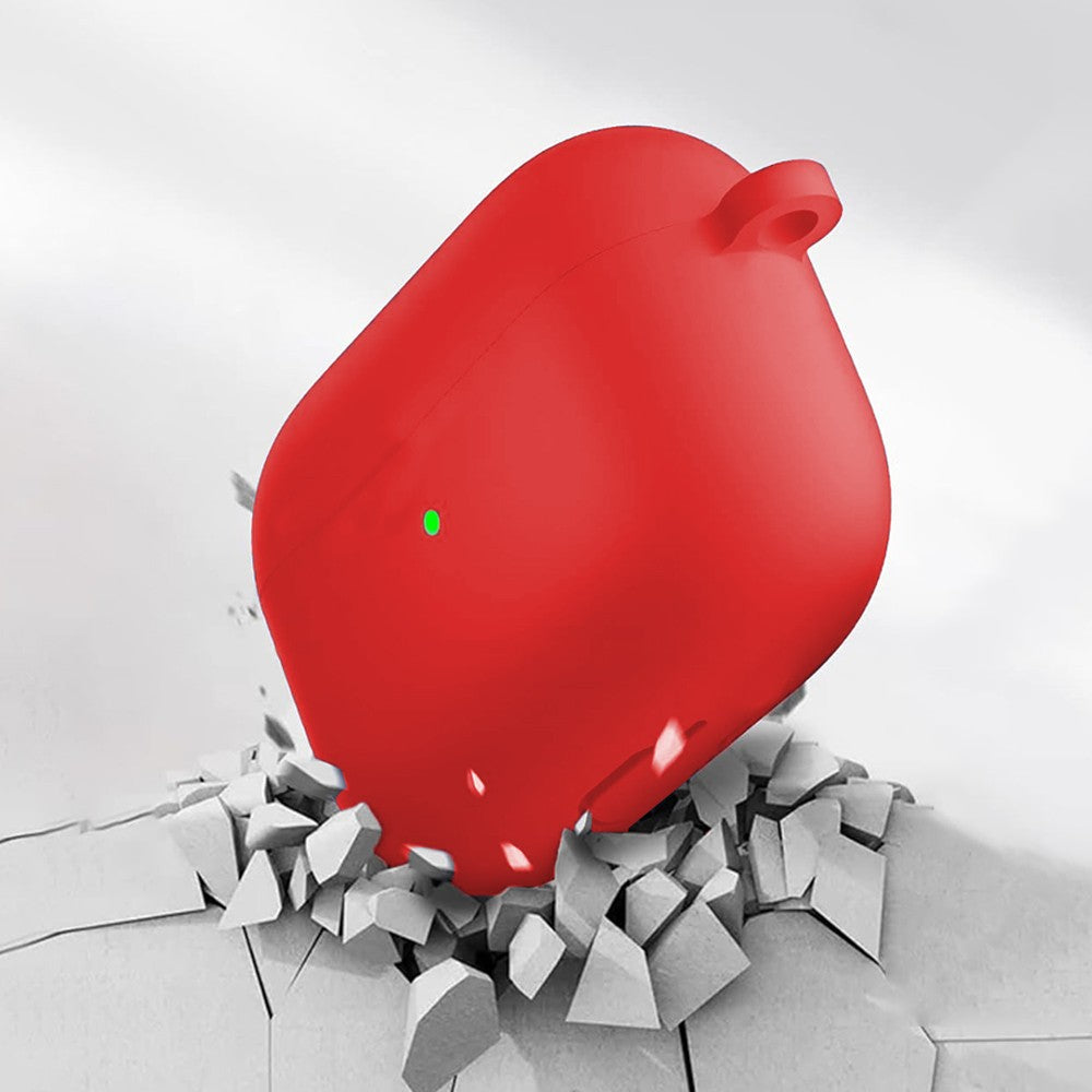 For AirPods Pro Silicone Protective Case with Cleaner Kit and Keychain - Red
