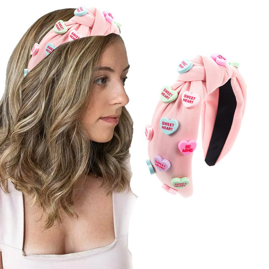 Knotted Headband Wide Top Knot Headband Hair Accessories - Pink