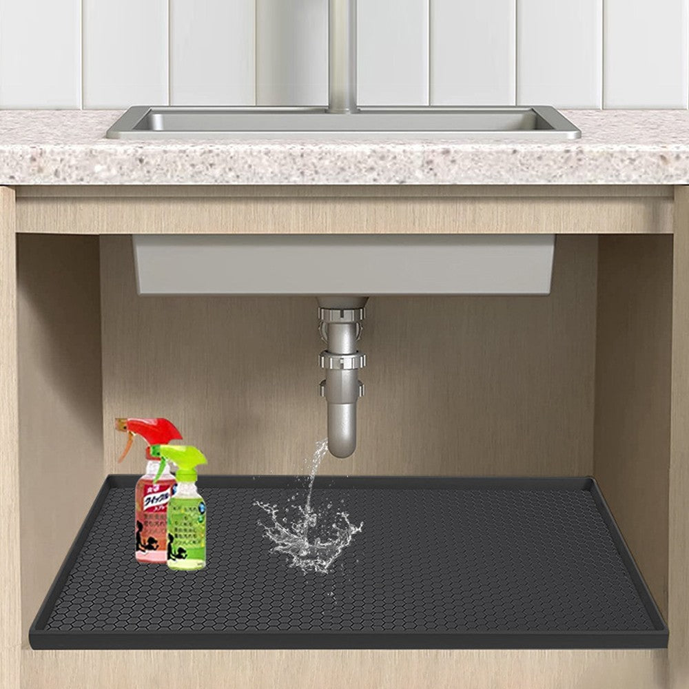 Silicone Under Sink Mat Water-resistant Cabinet Shelf Tray for Kitchen Cabinets